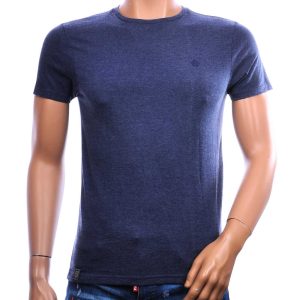 FELLOWS UNITED slim fit T-shirt heren donkerblauw met subtiel borstlogo