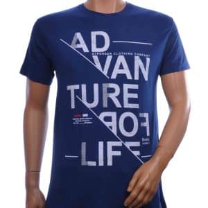 Donkerblauw T-shirt heren DANIEL & JONES met grote witte letterprint