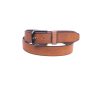 MOG leren riem heren beige van echt leer met metalen gesp