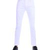 Montfleuri witte heren jeans slim fit met stretch en destroyed details