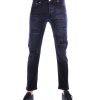 Montfleuri zwarte heren jeans slim fit met destroyed en ripped details