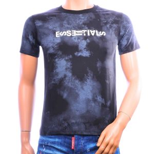 ORIGINAL heren T-shirt slim fit zwart met Essentials print en cloud-effect