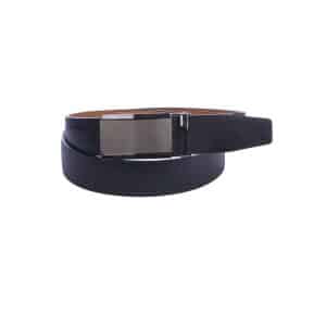 PELLE automatische heren riem zwart met zilver-antraciet gesp