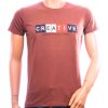 SEMAL STYLE heren T-shirt slim fit bruin met Creative print