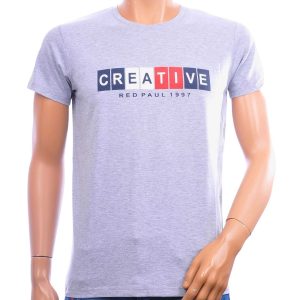 SEMAL STYLE heren T-shirt slim fit grijs met Creative print