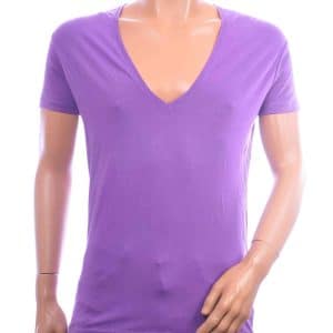 IMPERIAL V-hals T-shirt Heren Paars Slim Fit – Katoen Stretch