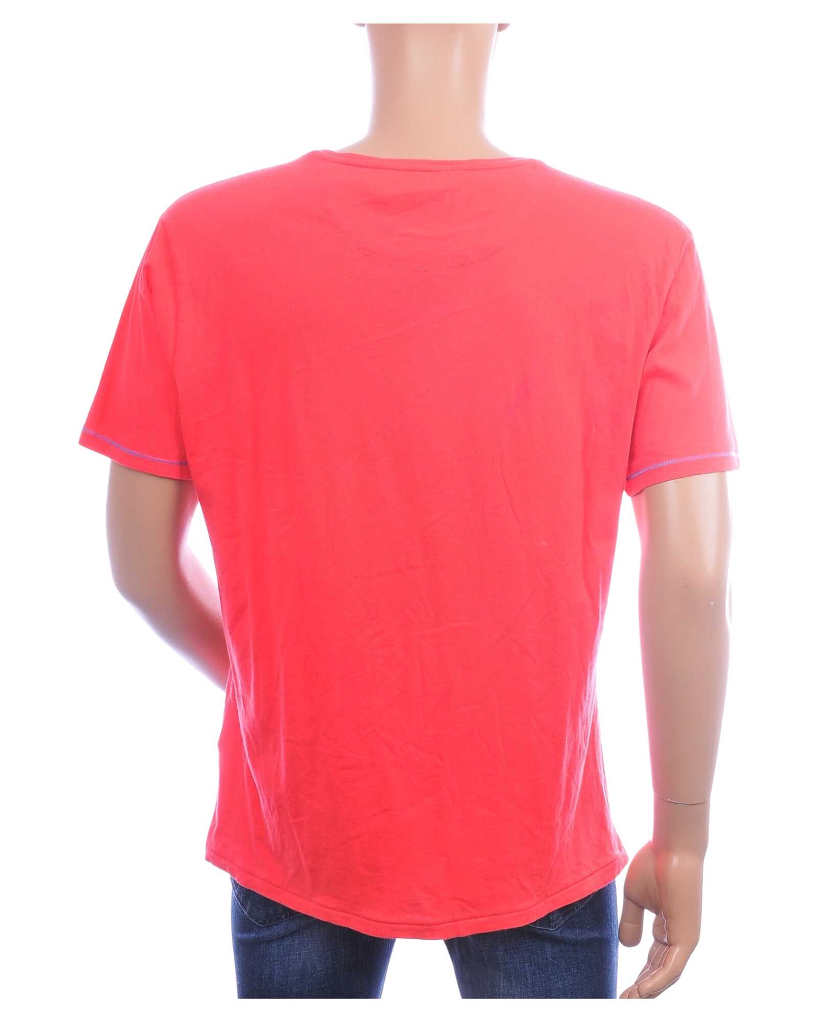 MCL oranje T-shirt heren met effen achterkant en korte mouwen