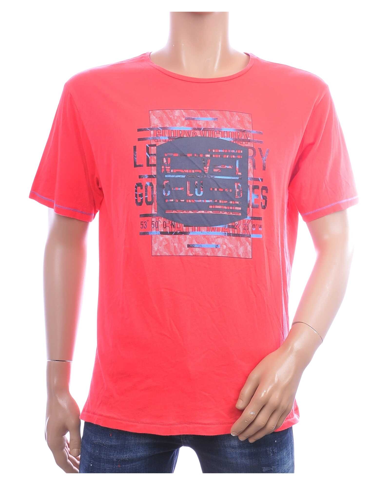 MCL oranje T-shirt heren met grafische print en ronde hals