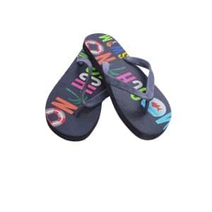 MOSCHINO teenslippers heren zwart met kleurrijke logo print