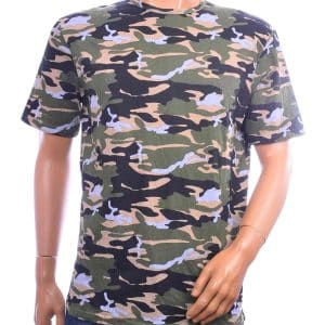 RICARDI camouflage T-shirt heren in khaki met all-over legerprint