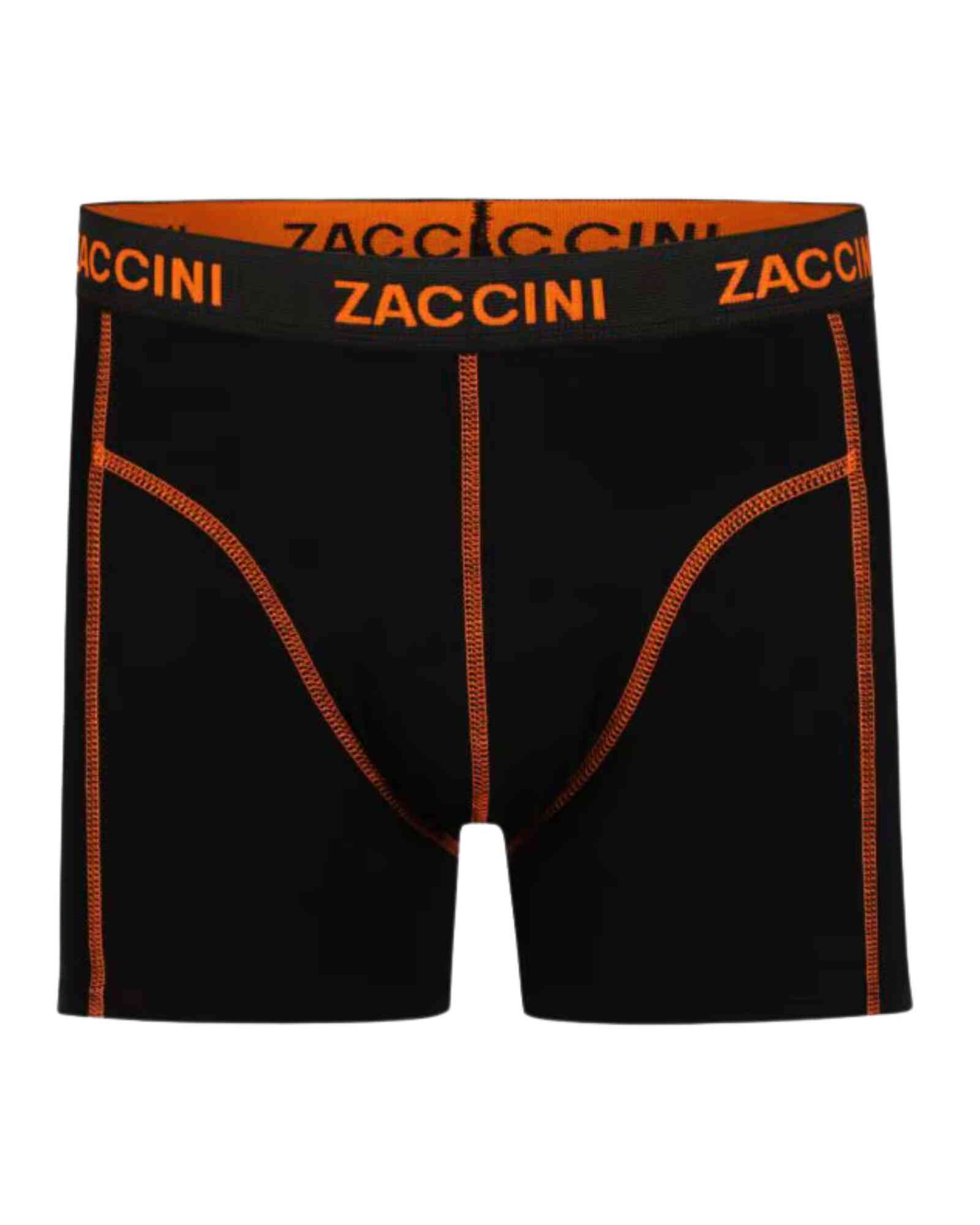 ZACCINI zwarte boxershort met oranje contraststiksels en logotailleband.